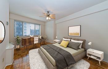 Ceiling fan in bedroom